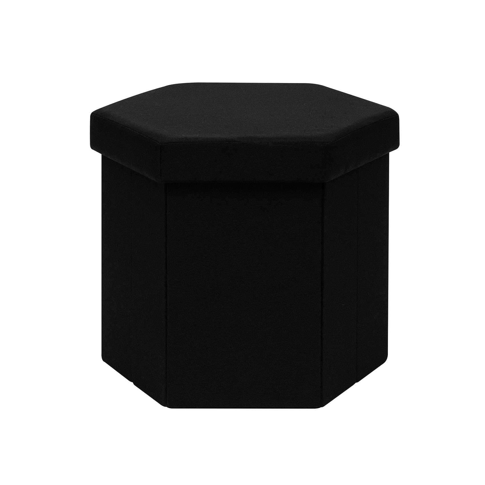 Bonlife Folding Storage Ottoman Hexagonal, Footrest with Chest Box, 43cm
