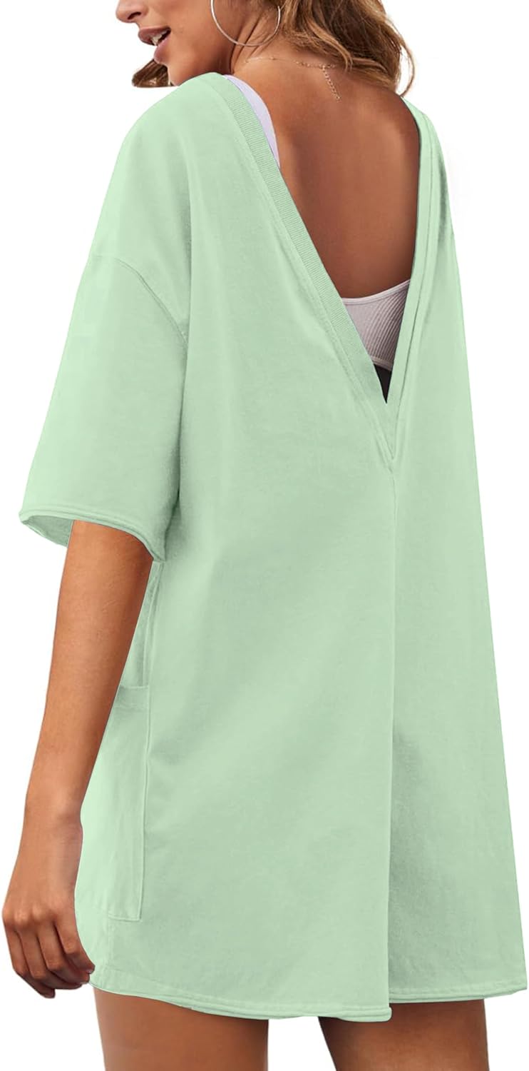 Womens T Shirt Romper Hot Shot Tee Romper for Summer Casual Short Sleeve Oversized Athletic Workout Outfits - Image 3