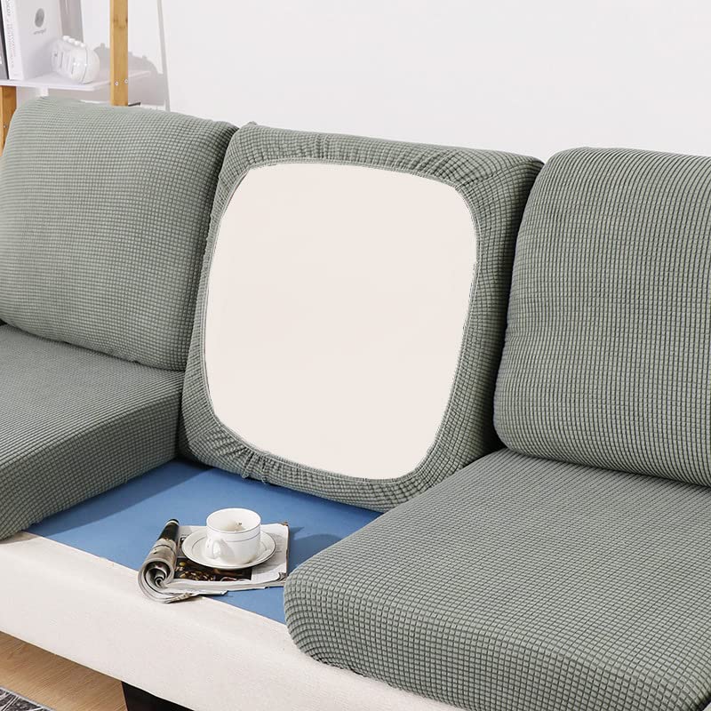 BOLUXIU Sofa Seat Cushion Cover-Stretch Elastic Cushion Cover Sofa Seat Cushion Cover Multiple Colors Suitable for all sofas, Green, Chaiselongue（63--75inch）