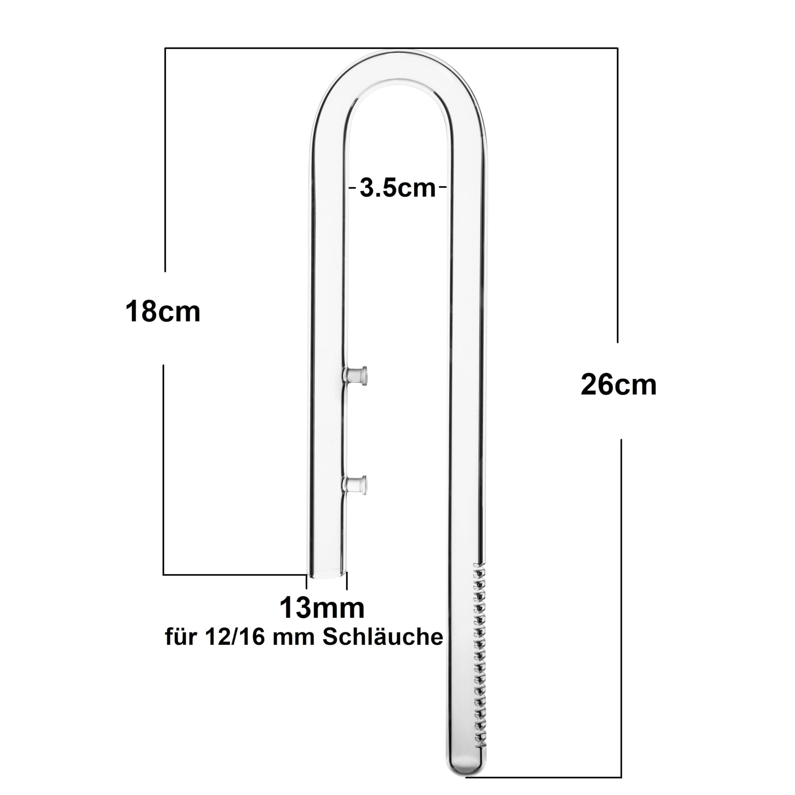 Glas Lily Pipe Inflow & Violet Outflow - Wasserpflanzen Aquascaping (13mm für 12/16mm Schläuche)