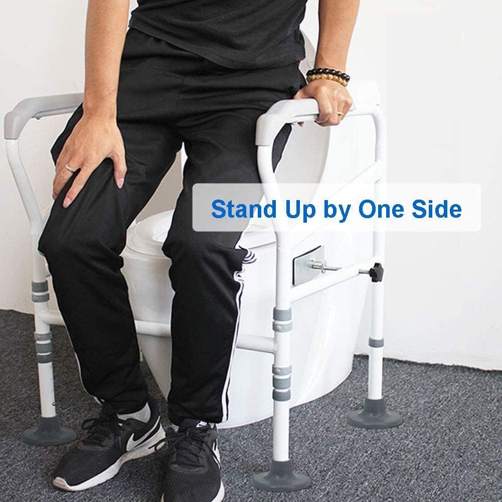 40% оƒƒ Dіѕсоunt HePesTer Foldable&Free-Assembly Toilet Safety Frame for Elderly with Adjustable Height, 330 Ib Heavy Bathroom Toilet Safety Rail for Disable with Upgrade Large Non-Slip Mat, Fit All Toilets