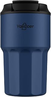 16 oz Coffee Insulated Tumbler with Lid and Flip Straw, Leak-Proof Food Grade 304 Stainless Steel Travel Coffee Mug, Double Wall Vacuum Cup for Hot and Cold Drinks (Navy Blue)