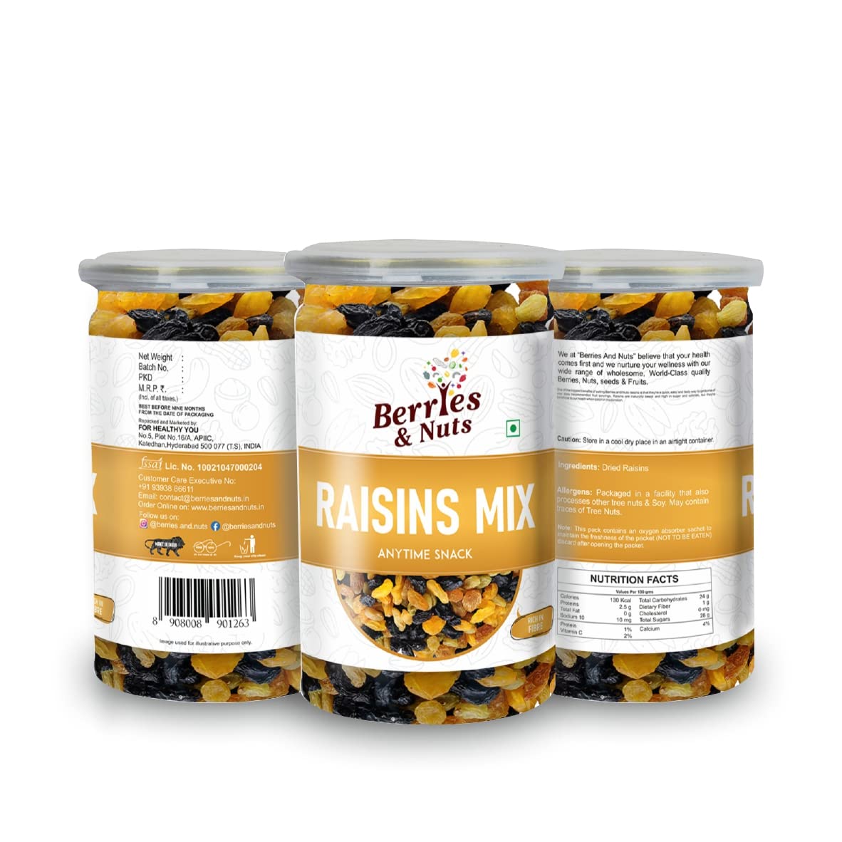 Berries And Nuts Premium Hand Picked Raisin Mix | Raisins Trail Mix 600 Grams | 3 Bottle of 200 Grams | Green Raisin, Black Raisin Seedless, Yellow Raisin, Kishmish (B09P9PDKG1) Amazon Price History, Amazon Price Tracker