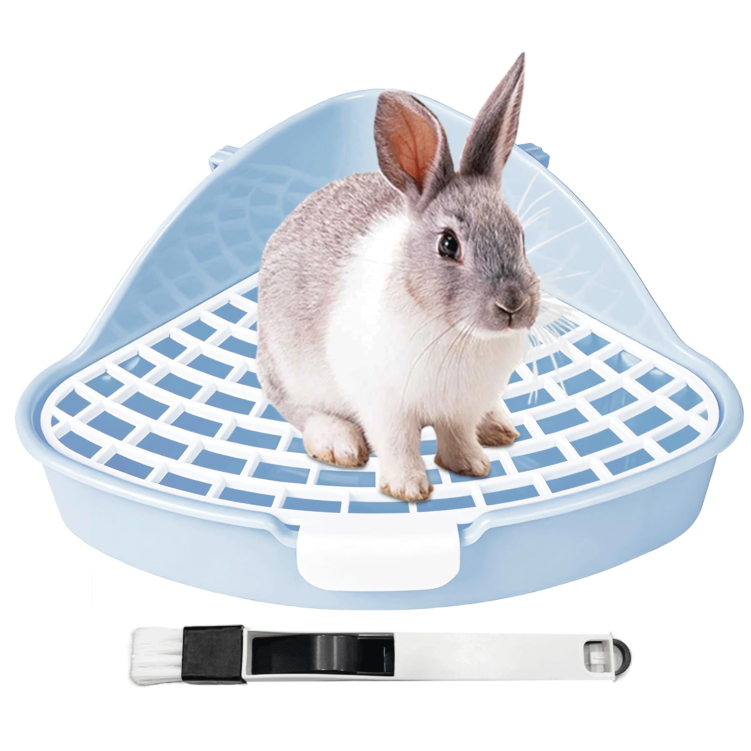 Rabbit Litter Box Bunny Corner Toilet Box for Hamster Ferret Rat Cage Pan 3.9” x 7.5” x 7.5” for Small Animals Traine Tray