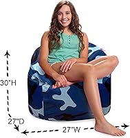Vista 135 de Posh Creations Puf estructurado cómodo para jugar, leer y ver la televisión, Malibu Lounge, tela de lona para colorear, criaturas