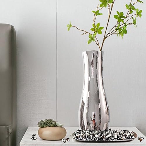 Miniatura 3 de HappyFiller Cubos de rocas de hielo falsas plateadas, gemas acrílicas del tesoro para rellenos de jarrones, dispersos de mesa de boda, manualidades,