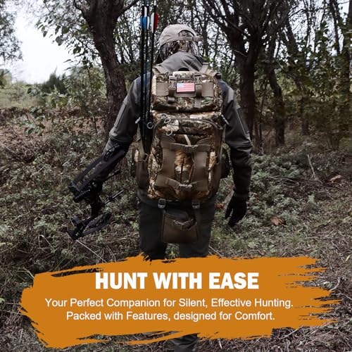 MoiShow Hunting Backpack, Outdoor Hunting Pack with Rifle Holder, Hunting Backpacks for Men, Hunting Bag with Waterproof Rain Cover by MoiShow - Image 2