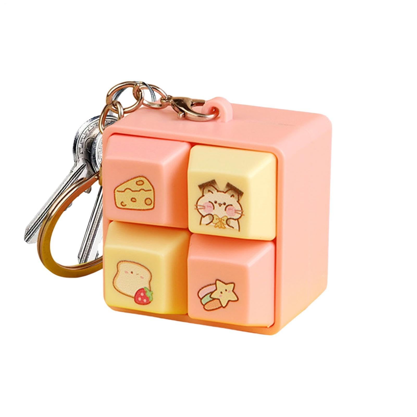 Four Square Clicker Fidget - Keyboard Key Chain, Pink Kitten, Refer to description - Image 7