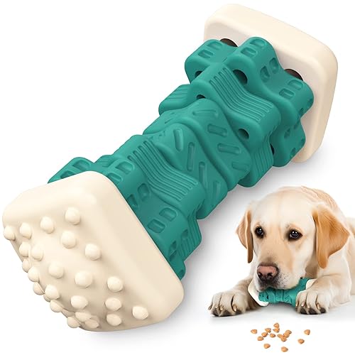 Pceotllar Indestructible Dog Chew Toys, Interactive Puzzle Toys with Beef