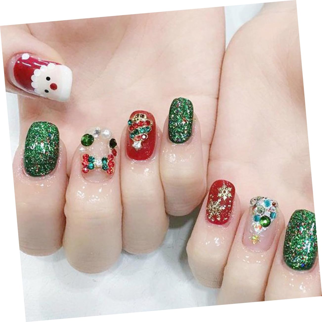 Didiseaon 5 Set Adesivi Per Unghie Natalizi Ciondoli Per Unghie Da Donna Manicure Decorativa Decorazioni Per Unghie Fai Da Te Gioielli Per Unghie Decorazione Per Unghie Lega Pezzi * 5