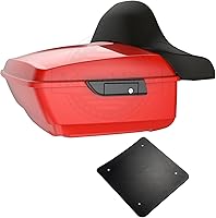 Vista 102 de Moto Onfire Harley Tour Pack King Tour Pack Accesorios Respaldo Pad Fit para Harley Touring 1997+ (Manchado Rojo (Brillante))