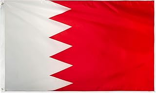 DANF Bahrain Flag 3x5 Foot Polyester Bahraini National Flags Polyester with Brass Grommets 3 X 5 Ft