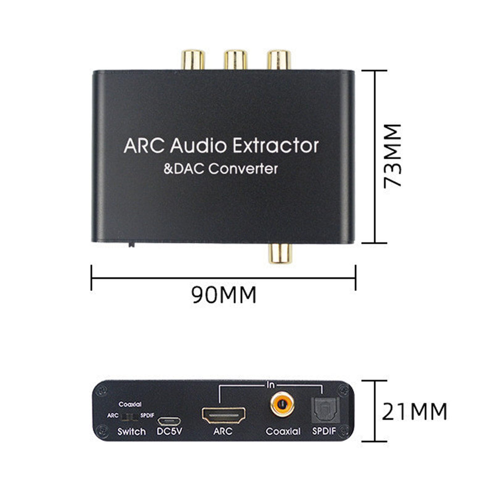 Convertitore Audio Digitale-analogico DAC, Uscita Cuffie Coassiale Ottica ARC a 3,5 Mm con Controllo del Volume, per Estrattore Audio TV 192 KHz 5.1