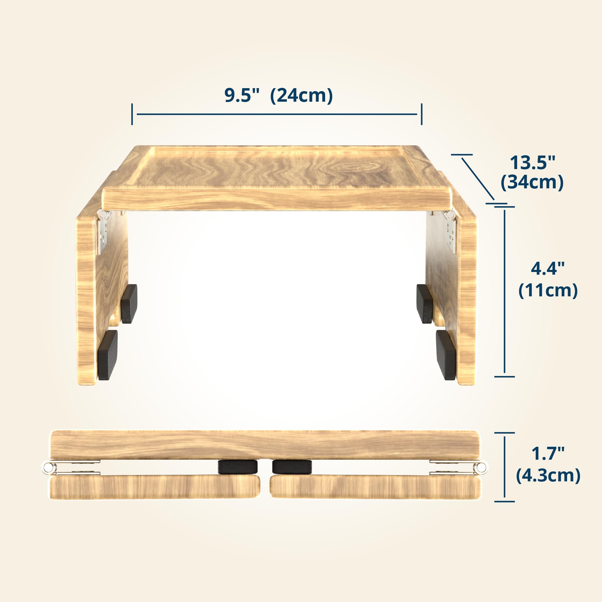 Plateau Pour Accoudoir De Canapé En Bois Avec Support Téléphone - Stable, 30x22x13 Cm, Rangement Snacks Et Boissons