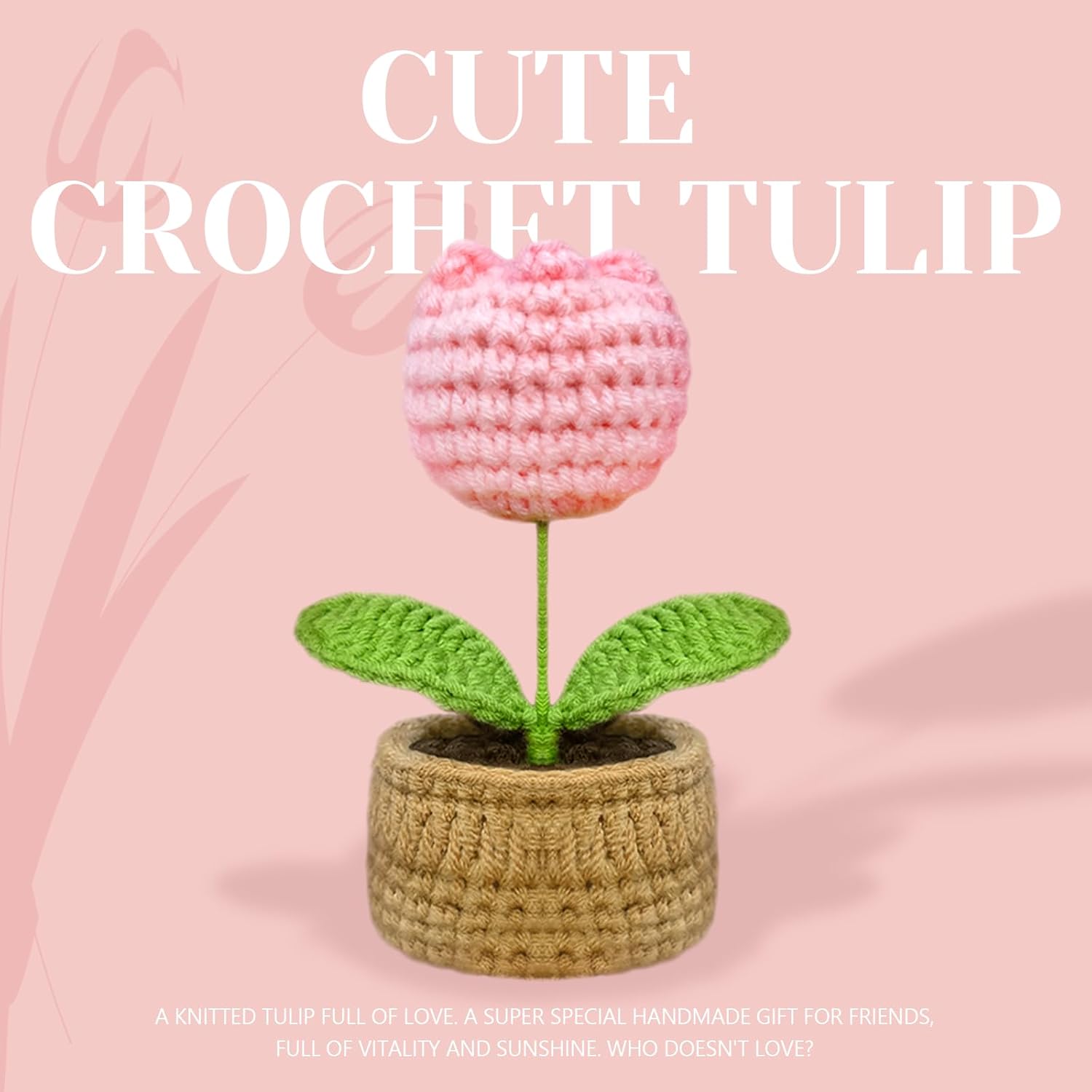 Best Friend Birthday Gifts for Women Valentines, Friendship Gifts for Women, Best Friend Gift for Woman, BBF, Bestfriend, Bestie, Cute Soul Sister Gift with BFF Stuff, Crochet Flower (Pink) - Image 3