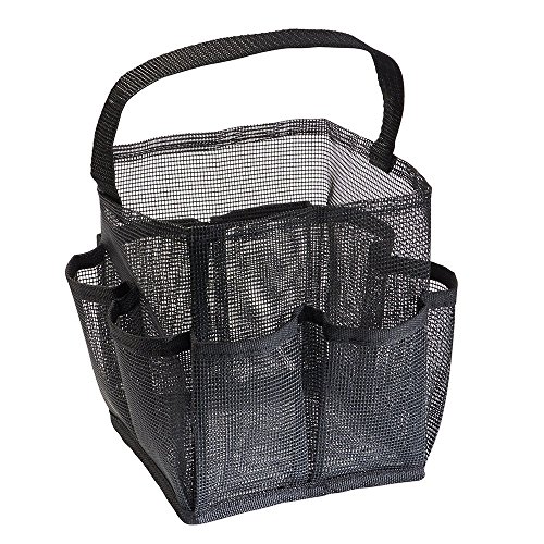 InterDesign Una Bathroom Shower Caddy – Mesh Tote Storage Organizer for Shampoo, Conditioner and Soap, Black