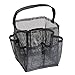 InterDesign Una Bathroom Shower Caddy Tote for Shampoo, Conditioner, Soap, Mesh, Black