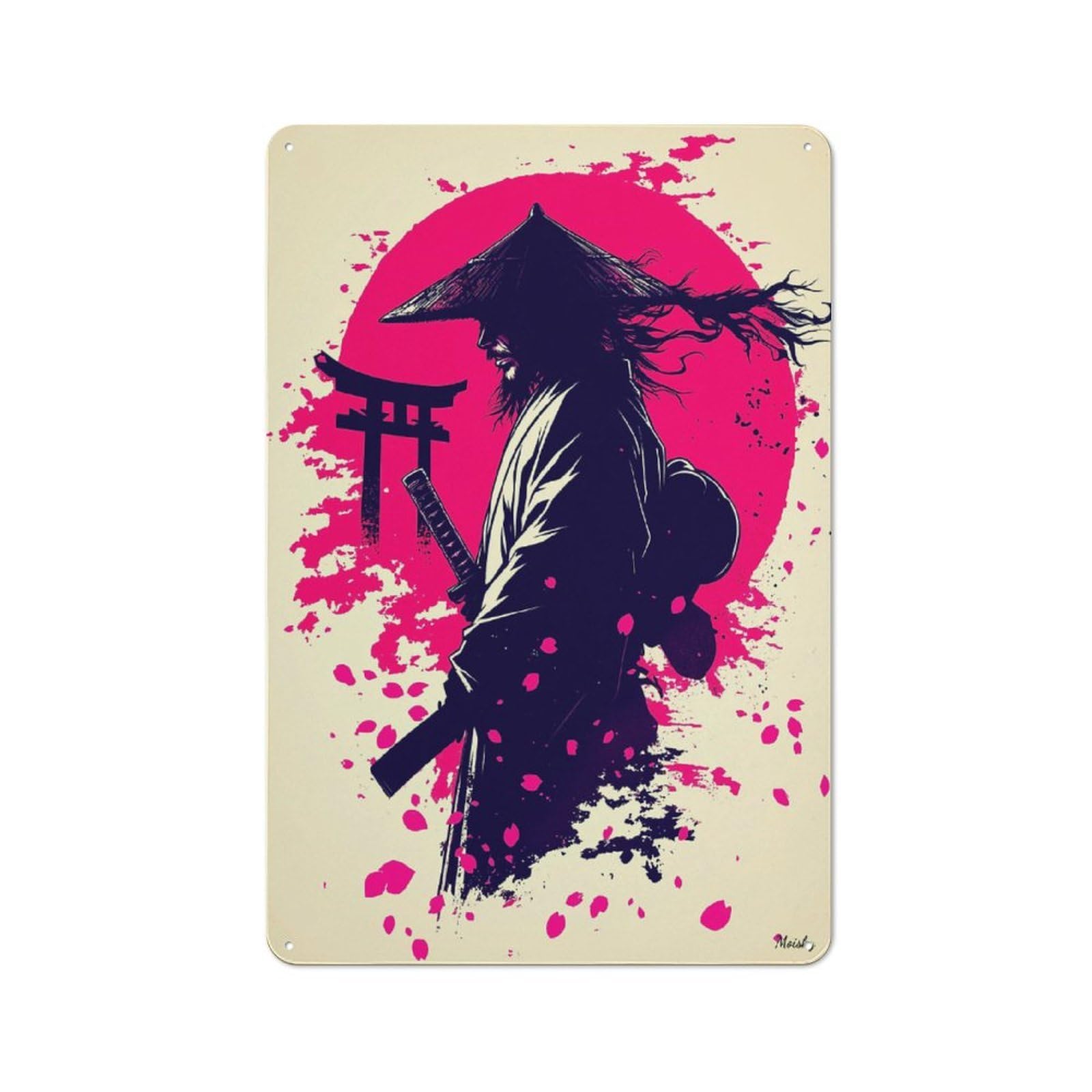 Junmoney The Wandering Onmyoji Rustic Metal Plaque 30X20cm For Studio Or Craft Room, Housewarming Present For People Styling Studio And Craft Room