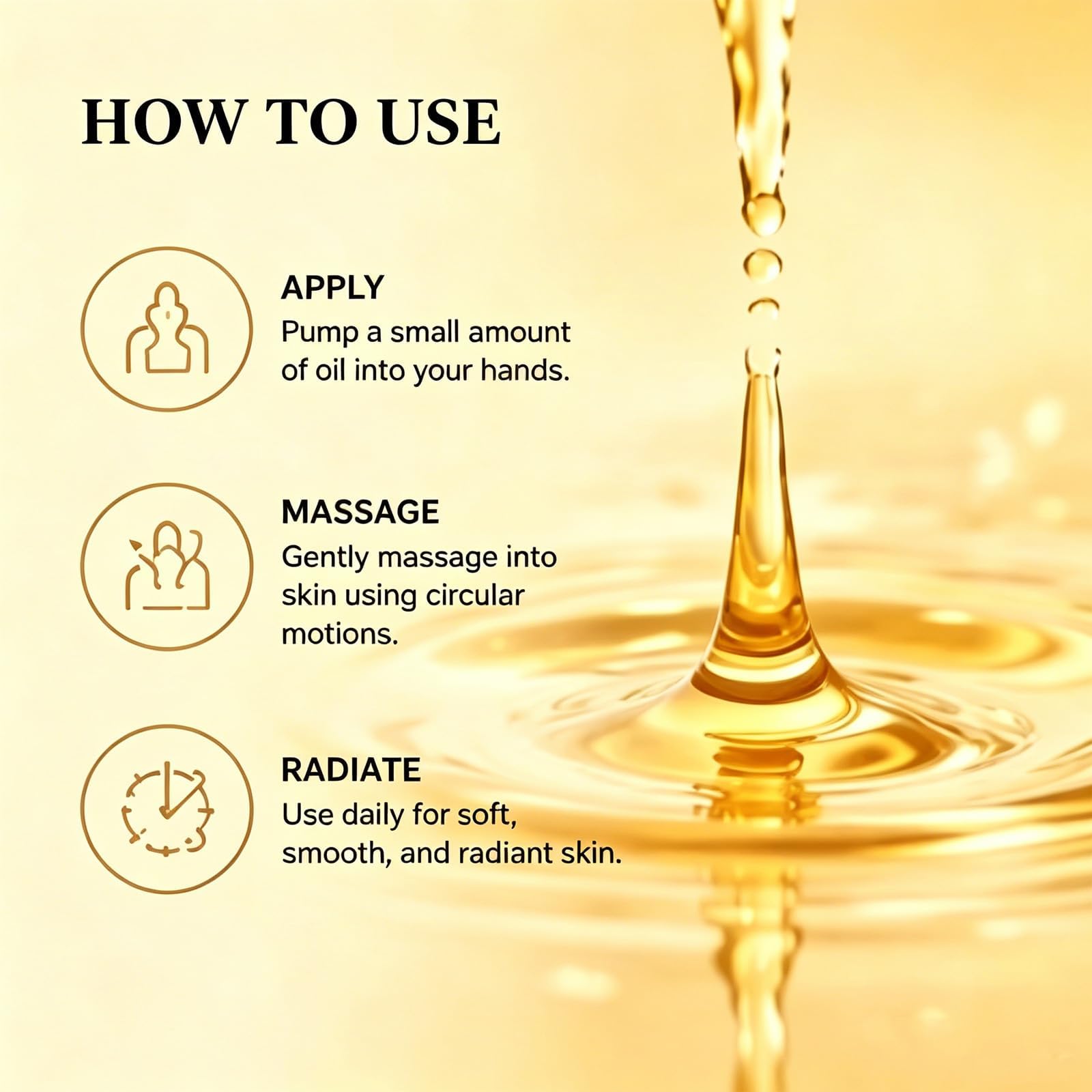 Diamoria Body Oil, Lifting Body Oil For Firming & Hydrating Skin, Lightweight Moisturizing Oil, Improves Elasticity, Körperöl Straffend, Hautöl Massageöl zur Verbesserung der Hautelastizität (3PC)