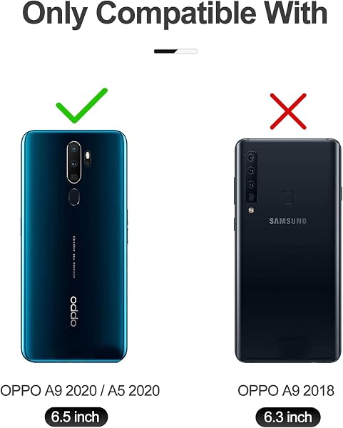 Case for OPPO A9 2020 / OPPO A5 2020, Classic PU Leather Magnetic Wallet Case, Flip Folio Protective Phone Cover Compatible with OPPO A9 2020 / OPPO A5 2020, Blue - 2