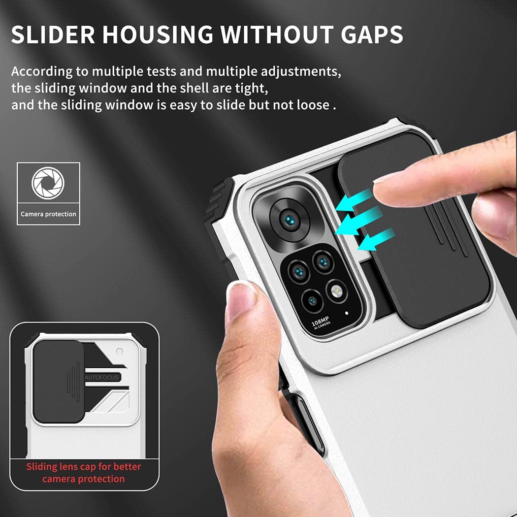 Cover SEAHAI Per Xiaomi Redmi Note 11 Pro 5G/4G: Custodia Rigida Trasparente Antiurto Con Doppio Strato (PC+TPU) - Nero - 3