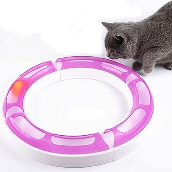 Pets Empire Cat Senses Wave Tube Circuit Ball Toy, Best Kitty Cat Pussy Ball Chaser Scratcher Round Play Senses Playset Circuit Teaser Toy, Adjustable Shape, Multiple Layout Possibilities Cat Toy- Color May Vary
