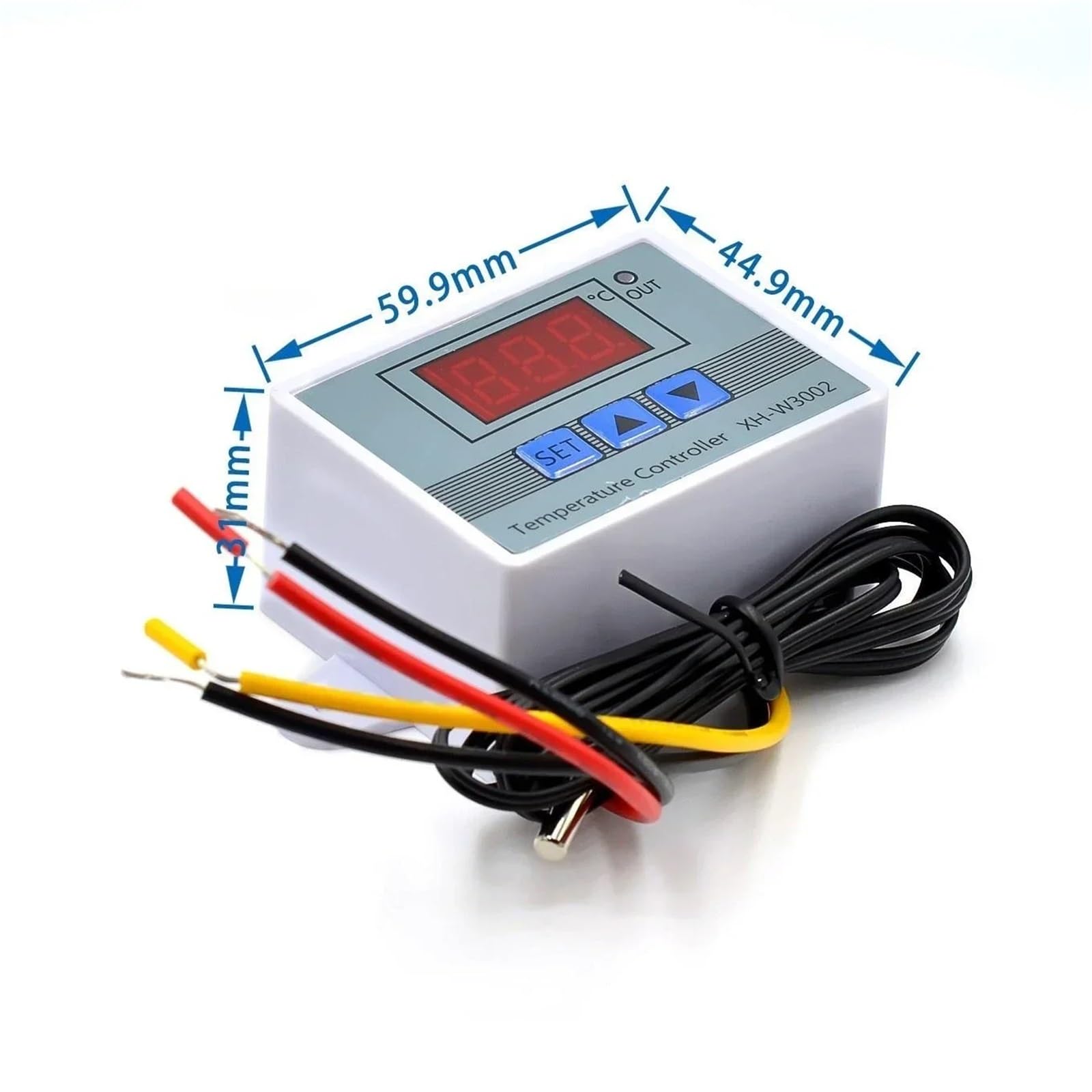 XH-W3002 10A 12V 24V 110V 220V AC Regolatore di temperatura LED digitale for incubatore Interruttore di riscaldamento e raffreddamento Termostato Sensore NTC(110V-220V1500W)