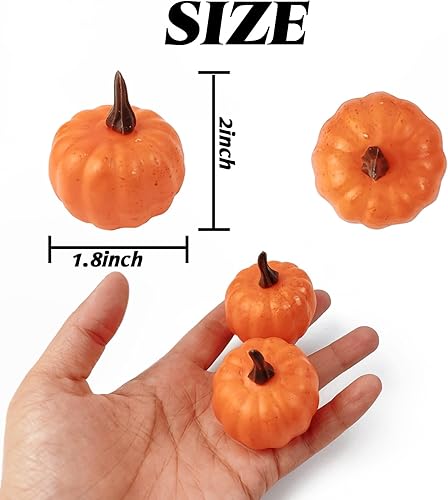 Miniatura 2 de 20 mini calabazas artificiales, decoración de calabazas de simulación de cosecha de otoño, fruta falsa, decoración del hogar para Halloween,