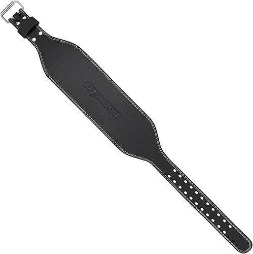 Miniatura 7 de Apex by Marcy - Cinturón acolchado de cuero genuino de 6 pulgadas de ancho con soporte grueso en la espalda y hebilla de doble punta, duradero,