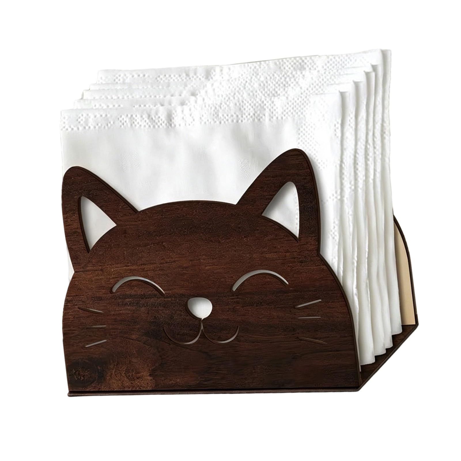 Oxxggkao Unique Shaped Napkin Dispenser Wood Restaurant Tissue Container Space Saving Tissue Holder for Party and Daily Use Holiday Themed Box