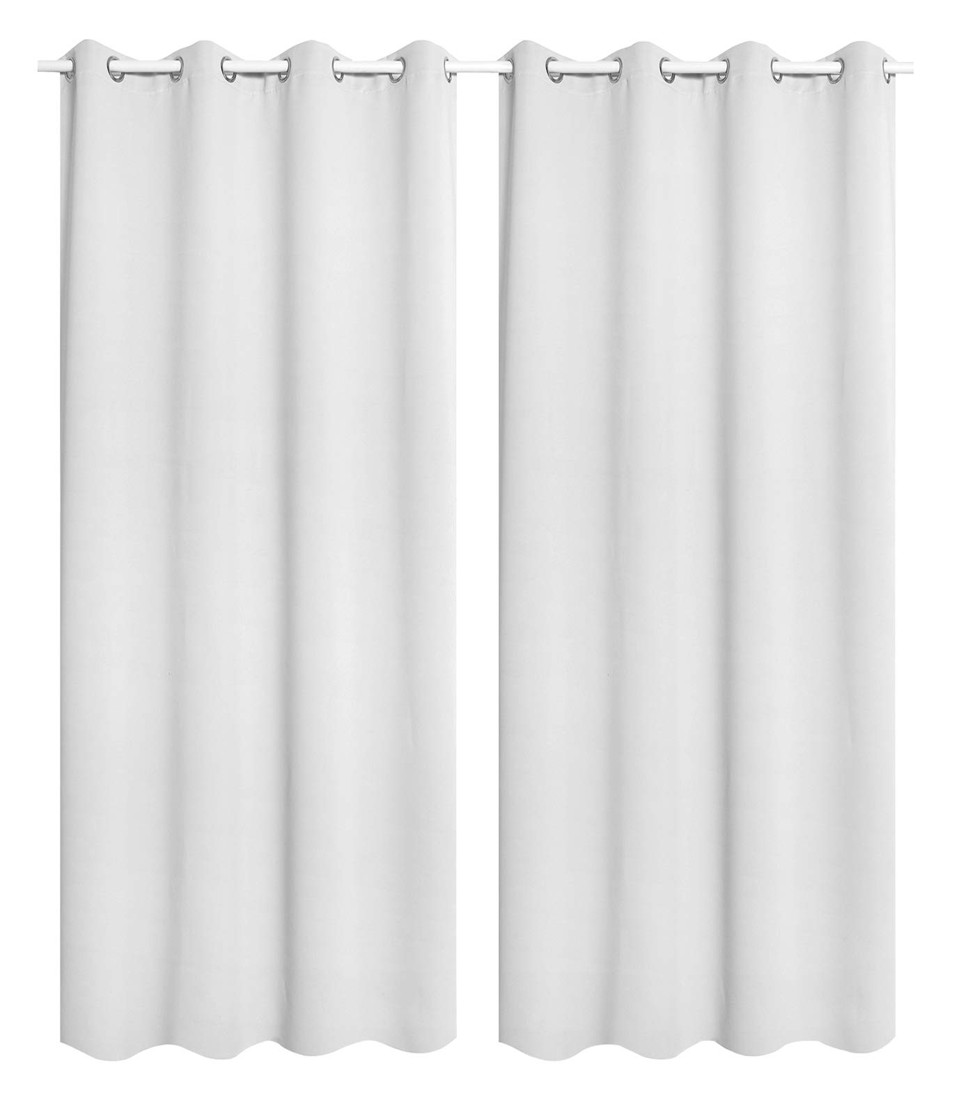 WOLTU Cortina Opaca con Ojales 2 Piezas Cortinas Térmicas Aislantes Moderna Decoración Ventanas para Dormotorio Habitacion Sala Salon 135x225 cm Blanco