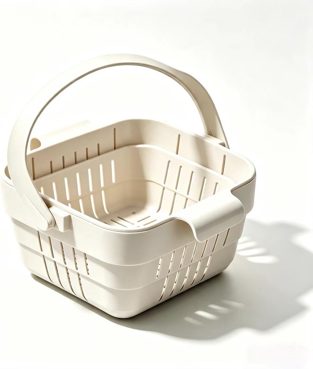 Foldable Hanging Sink Drain Basket for Kitchen,Over Sink Hanging Strainer Basket, Plastic Kitchen Filter for Food Waste, Fruit Vegetable Washing & Residue Catcher(White)