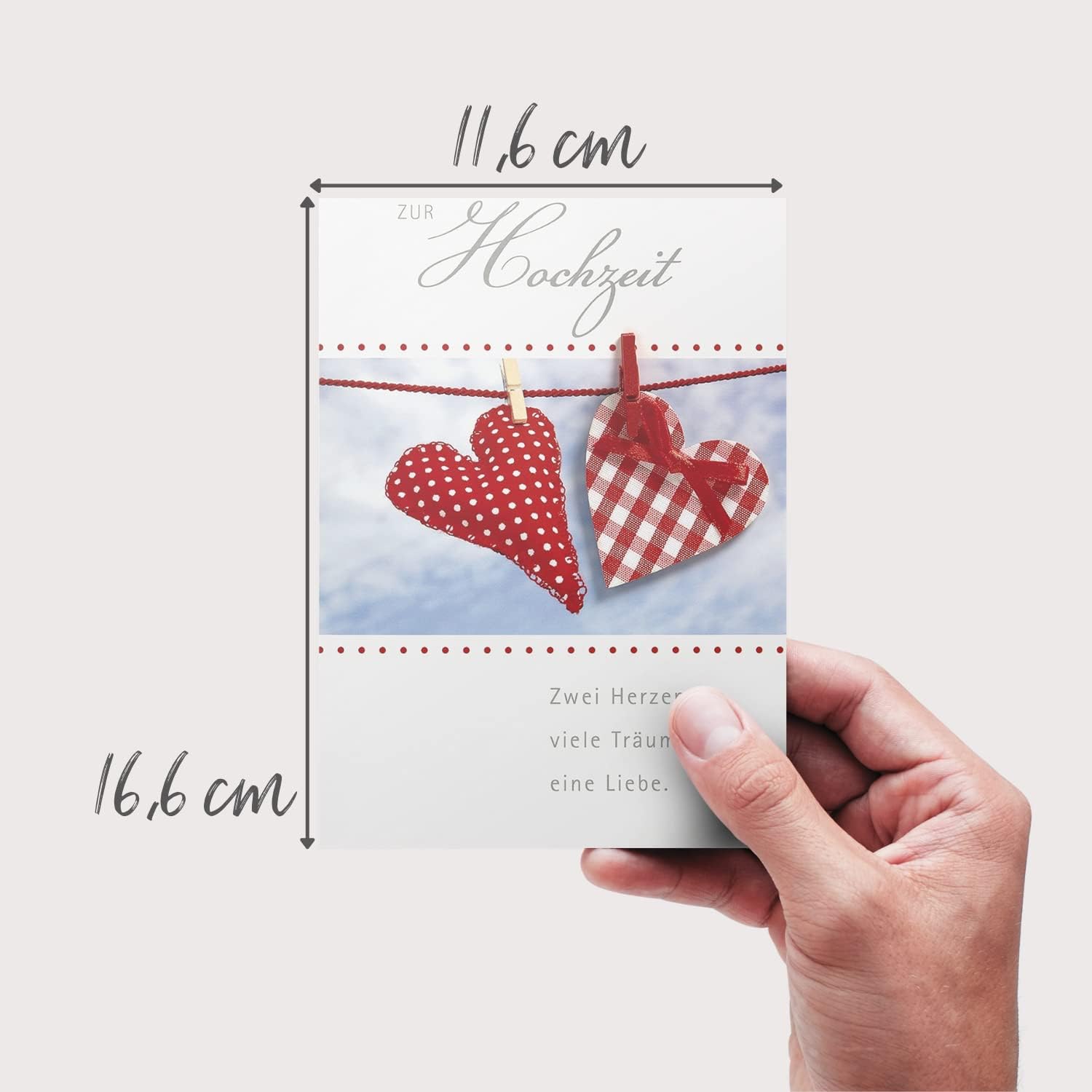 Wedding Card with Couple Motif & Text - Basic Classic Collection - Premium Quality Wedding Card - Lovely Wedding Gift with Envelope - 11.6 x 16.6 cm