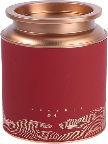 Miniatura 1 de LIFKOME Recipiente de té de hojalata herméticamente sellado, tarro de almacenamiento de té redondo, recipiente de té suelto, lata de almacenamiento