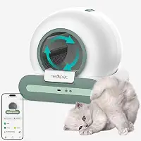 Caixas de Areia para Gatos, Banheiro Inteligente Gato Tuya WIFI Controle de APP Caixa Areia Gato Autolimpante Banheiro Gato (Branco(Kit 1))