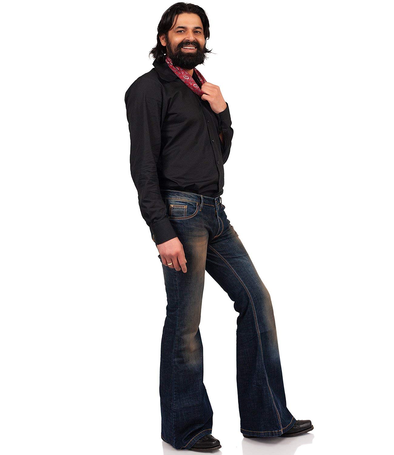 Comycom 70er Jahre Look Jeansschlaghose Star Gringo