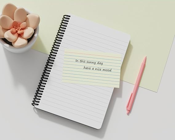 Cream Index Cards 3x5, 200 Count,180gsm Heavy Flash Cards for Studying