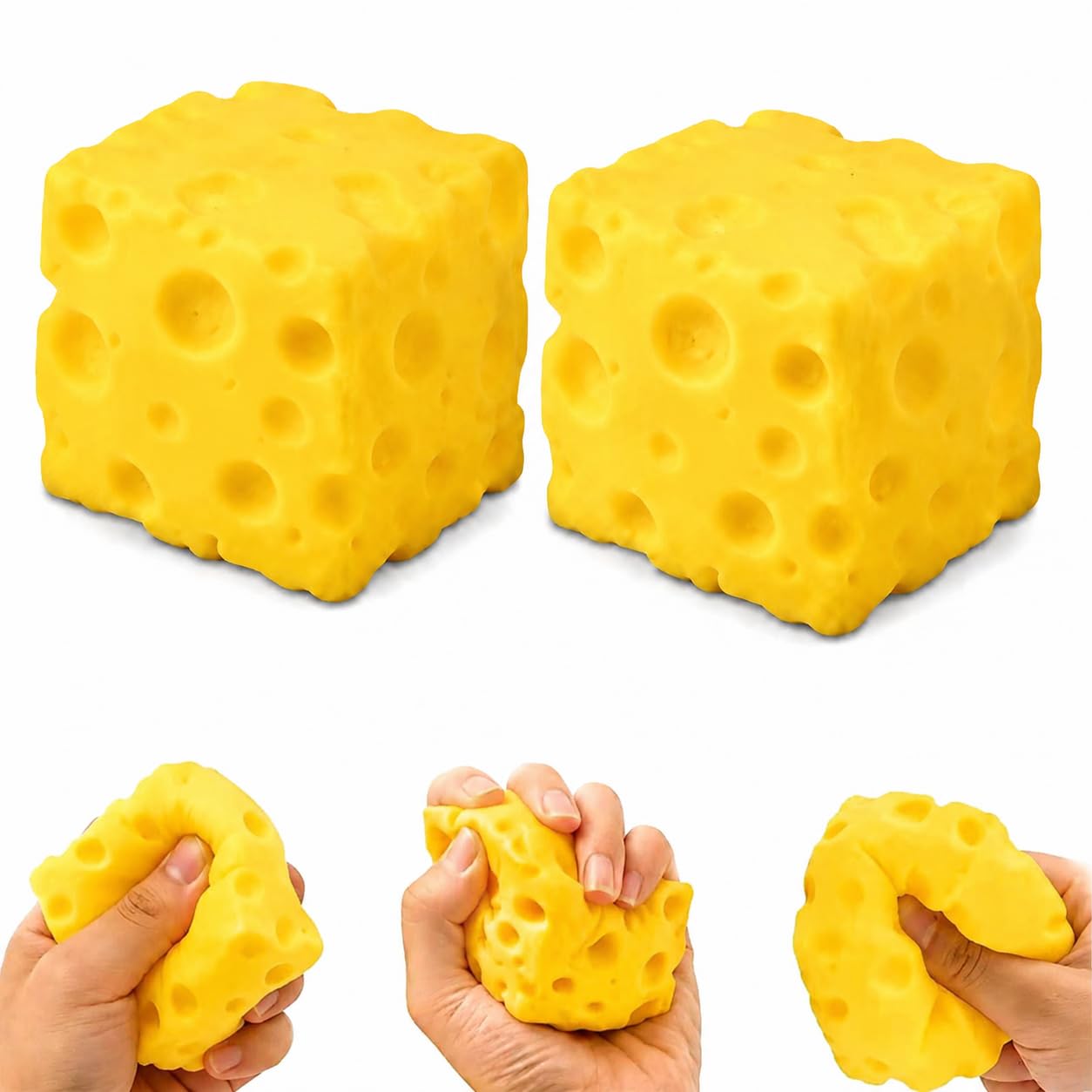 View 1 of 2 Pack Big Cheese Squishy Stress Balls
