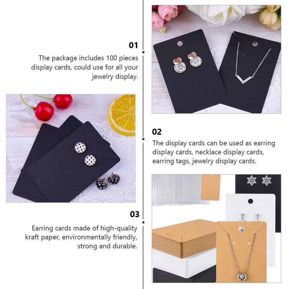 Lot 100 Cartes Présentation Boucles D'Oreilles Avec Sacs Auto-Adhésifs - Emballage Cadeau Zalati