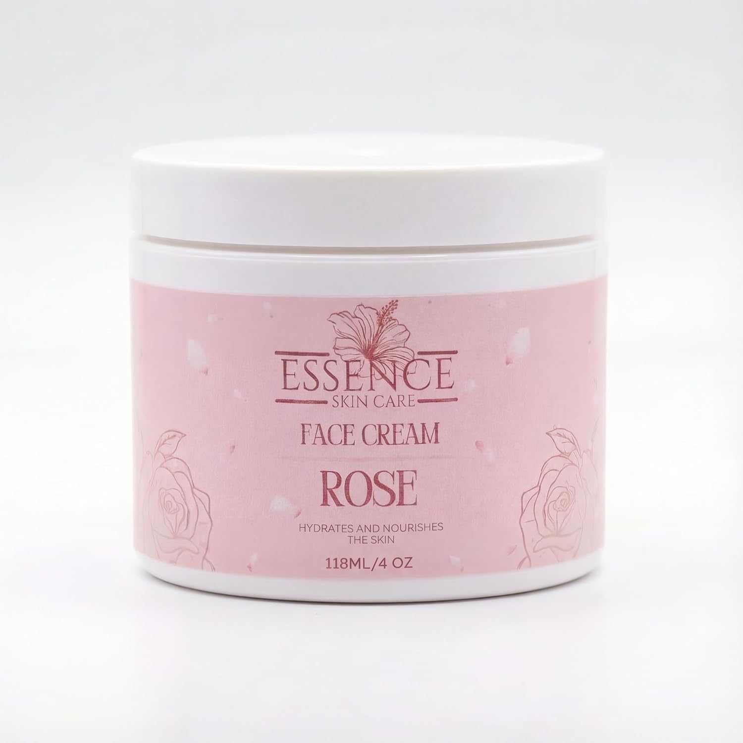 Essence Skin Care Rose Face Cream, Deeply Hydrating, Nourishing Moisturizer with Rose Water, Aloe Vera, Sweet Almond Oil, Shea Butter, Hyaluronic Acid, Hibiscus Extract