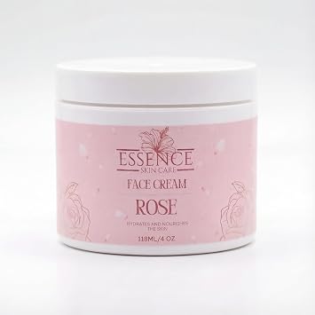 Essence Skin Care Rose Face Cream, Deeply Hydrating, Nourishing Moisturizer with Rose Water, Aloe Vera, Sweet Almond Oil, Shea Butter, Hyaluronic Acid, Hibiscus Extract