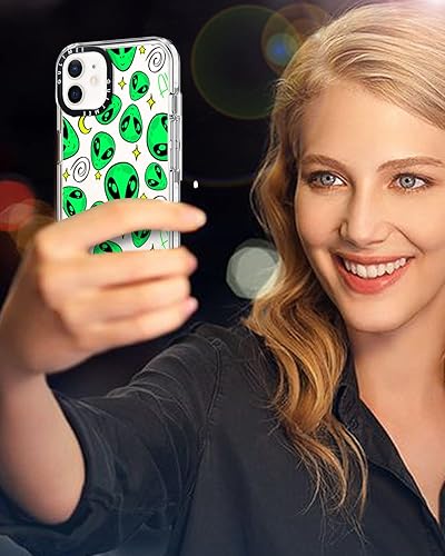 Miniatura 6 de Funda para iPhone 12 y iPhone 12 Pro de 6.1 pulgadas con 1 protector de pantalla, diseño delgado con estampado de alienígena verde fresco con