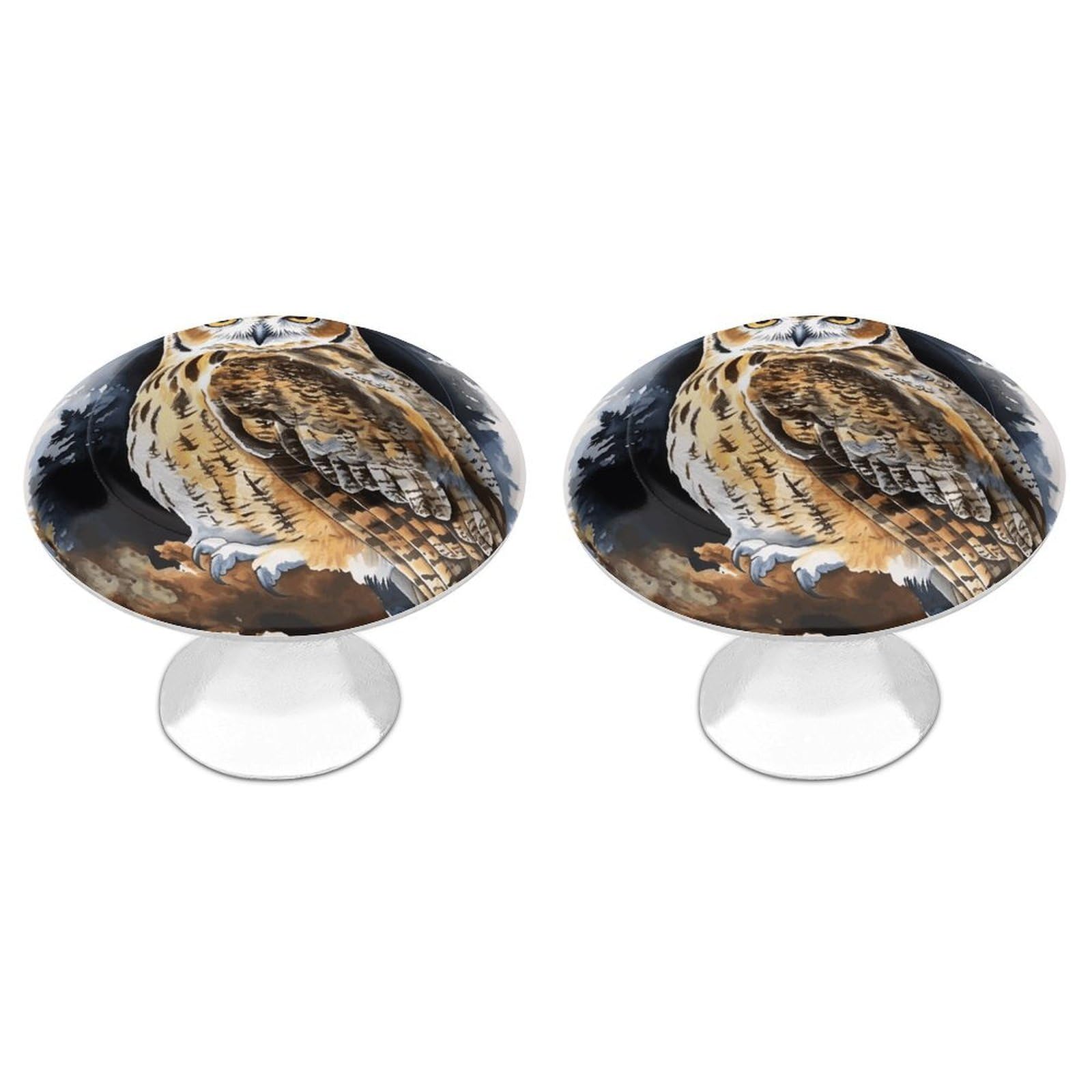 Vstadank Style Owl2 Drawer Pulls Sturdy Stainless Steel Door Handle Round Cabinet Knobs Fashion Dresser Drawer Knobs Door Pulls Exquisite Cabinet Handles Furniture Pull 2Pcs