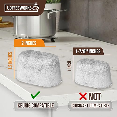 Miniatura 8 de CoffeeWorks - Cartuchos de repuesto de filtro de agua de carbón para máquinas de café Keurig, filtros de repuesto de ajuste universal compatibles