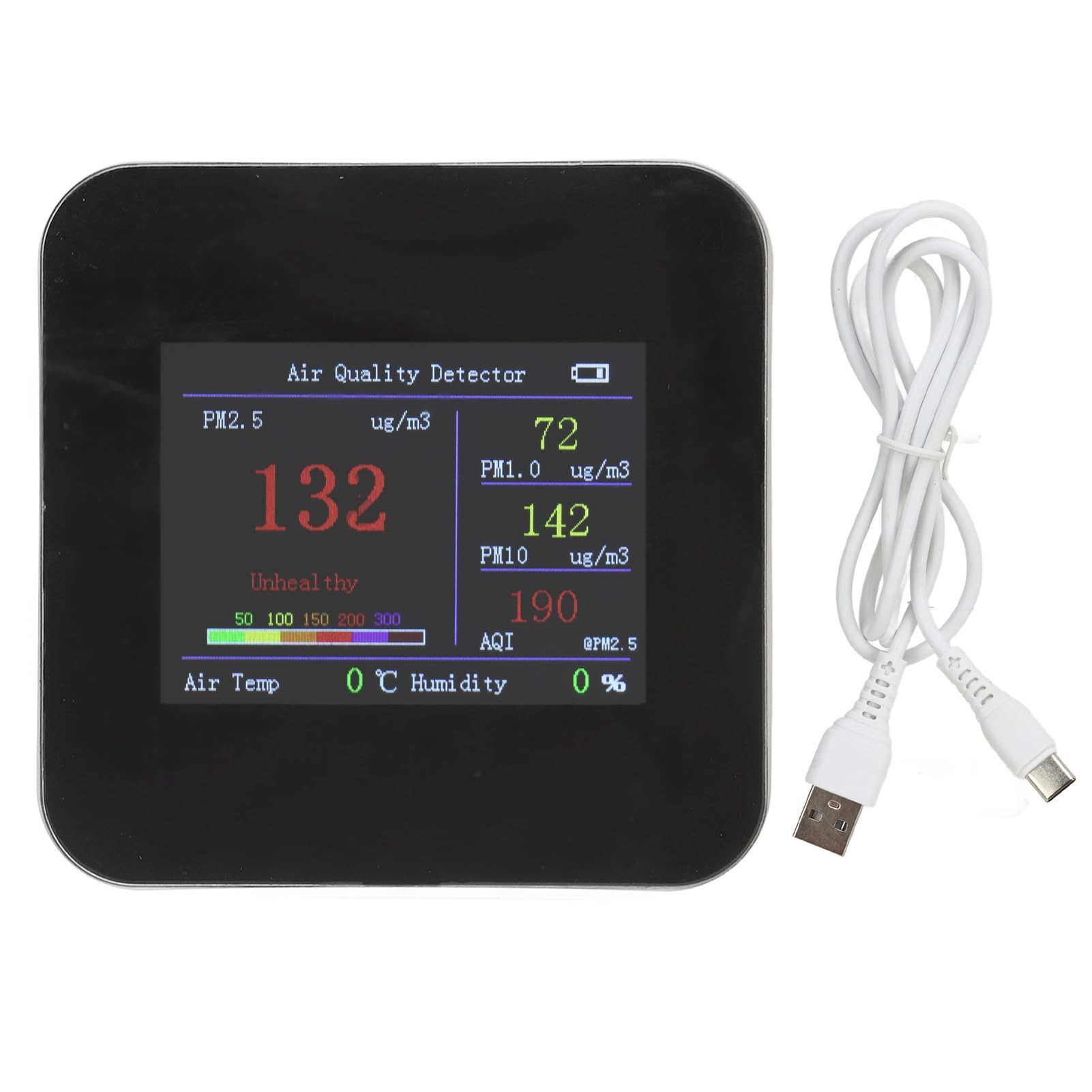 Misuratore della qualità Dell'aria Misuratore Interno Sensore Accurato di Temperatura e umidità per Casa, Ufficio, Scuola Compatto e Portatile (KB1: Monitoraggio PM2.5)
