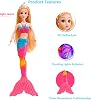 Mermaid Doll with Light-Up Tail – 35cm Mermaid Toys with Accessories, 3D Real Eyes, Flexible Joints – Dolls for Girls Ages 3+