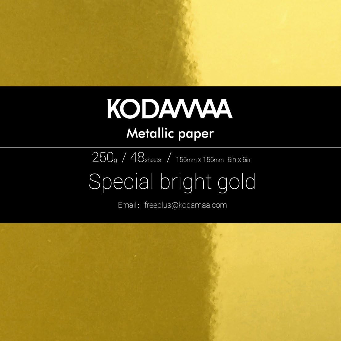 KODAMAA 6"x6" Square Art Craft Gold/Silver Cardstock, Multipurpose Shimmer Metallic Paper Perfect for Festival Crafting, Party Décor, Gift Packaging (48 Sheets)