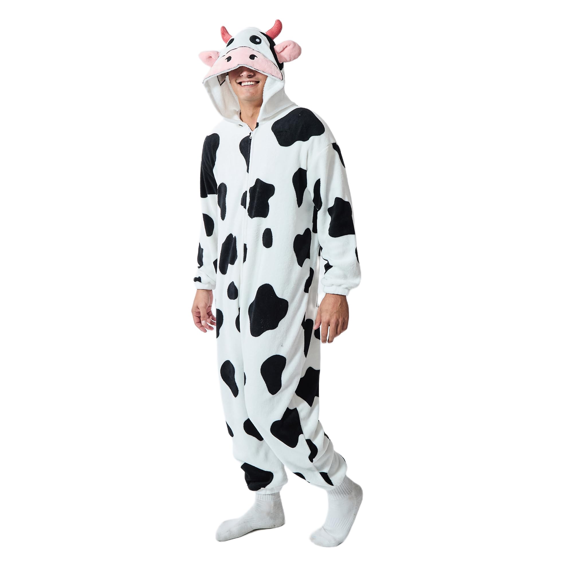 Bioworld Cow Adult Hooded Kigurumi Onesie Costume Union Suit