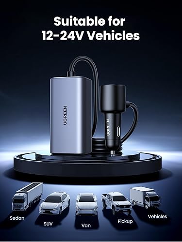 Miniatura 6 de UGREEN Cargador de coche USB C de 150 W, PD 3.1 140 W, adaptador de cargador de coche de carga rápida de 4 puertos USB cargador de múltiples puertos