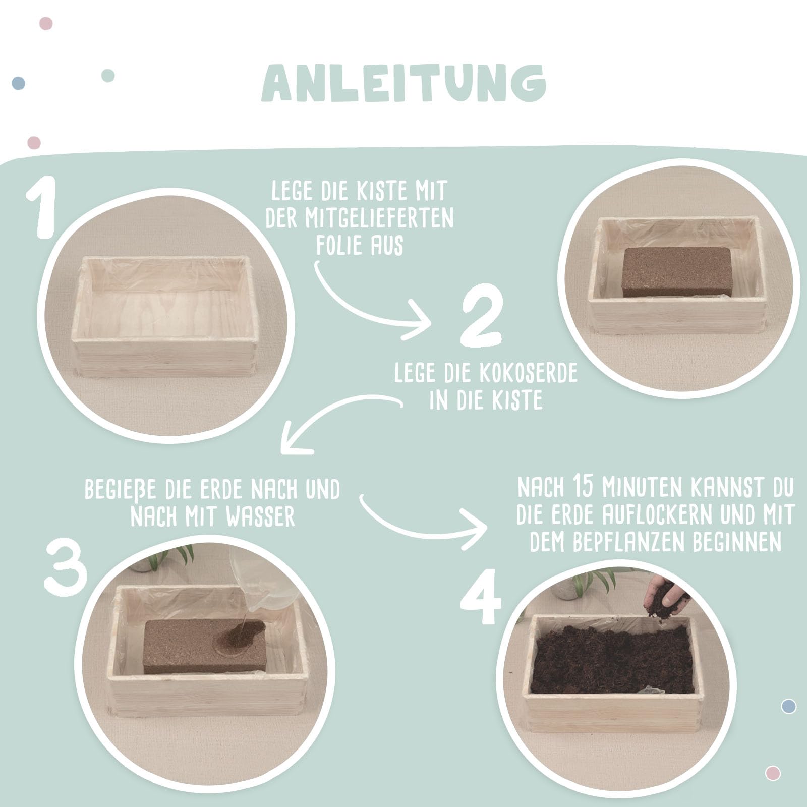 Personalisiertes Saatgut Anzuchtset für Kinder, Mini Gärtner Starter Kit, Garten Holzkiste, Gemüsegarten für Kinder, Kräutergarten, Blumengarten (Kräutergarten, L (40x30x14cm))